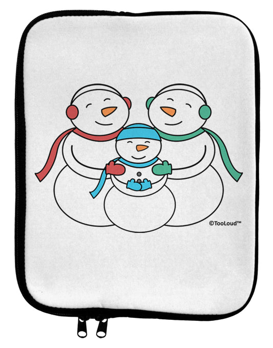 Cute Snowman Family with Boy 9 x 11.5 Tablet Sleeve by TooLoud-TooLoud-White-Black-Davson Sales
