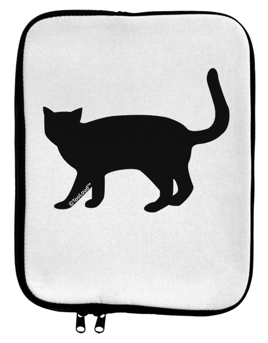 Cat Silhouette Design 9 x 11.5 Tablet Sleeve by TooLoud-TooLoud-White-Black-Davson Sales