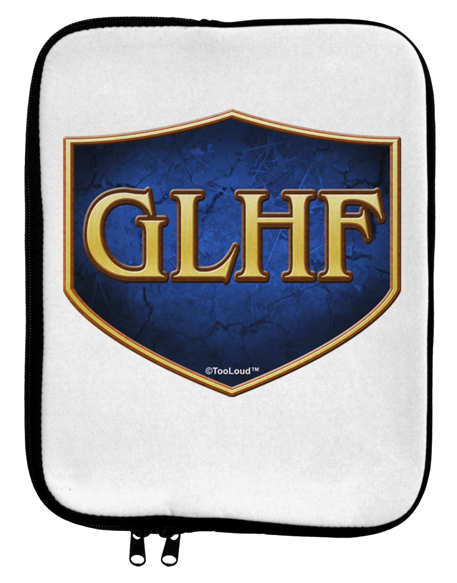 GLHF - Good Luck Have Fun 9 x 11.5 Tablet Sleeve by TooLoud-TooLoud-White-Black-Davson Sales