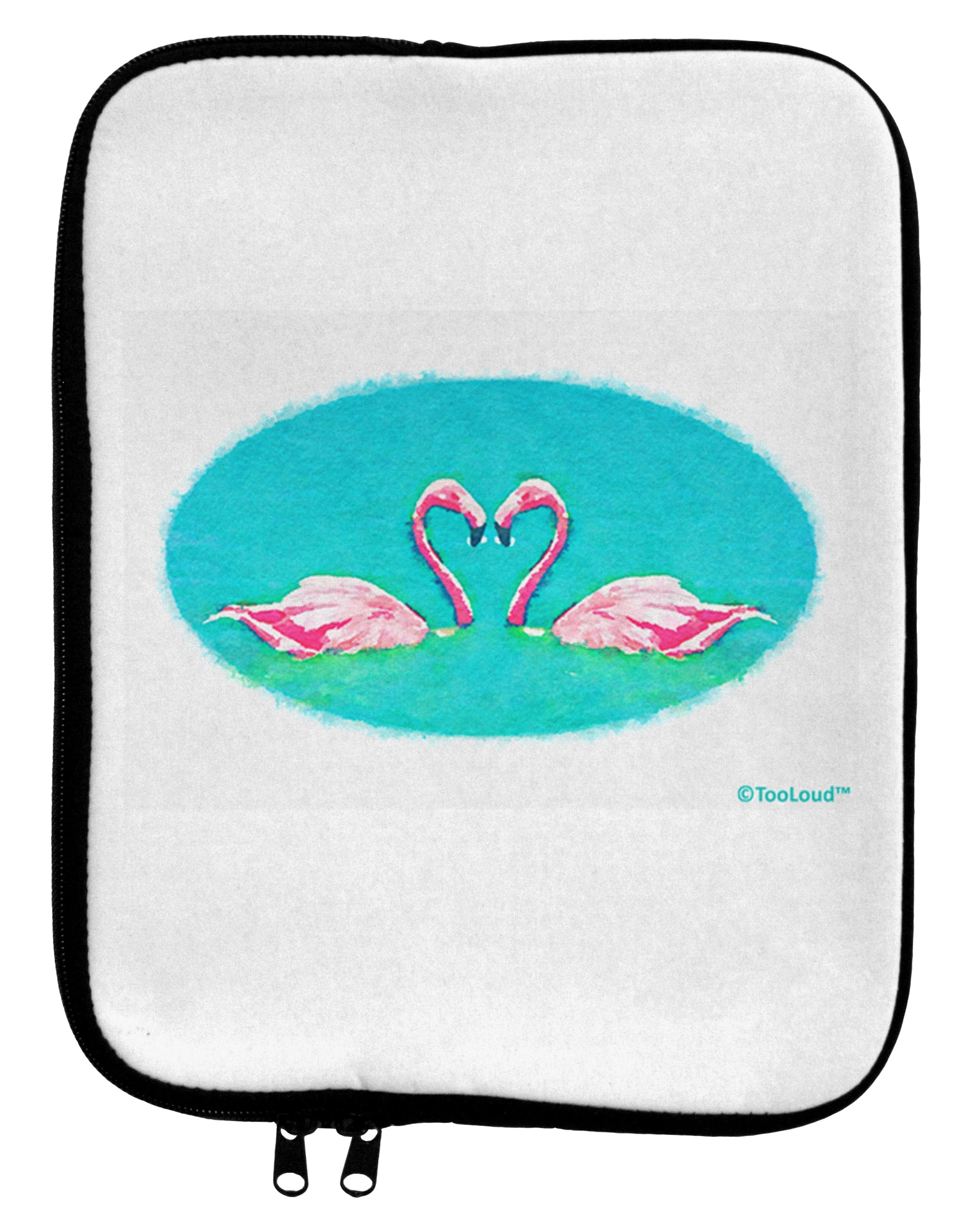 Love Birds - Flamingos Watercolor 9 x 11.5 Tablet Sleeve by TooLoud-TooLoud-White-Black-Davson Sales