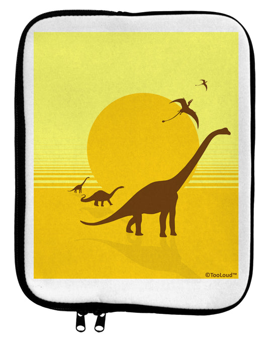 Brontosaurus and Pterodactyl Silhouettes with Sun 9 x 11.5 Tablet Sleeve by TooLoud-TooLoud-White-Black-Davson Sales