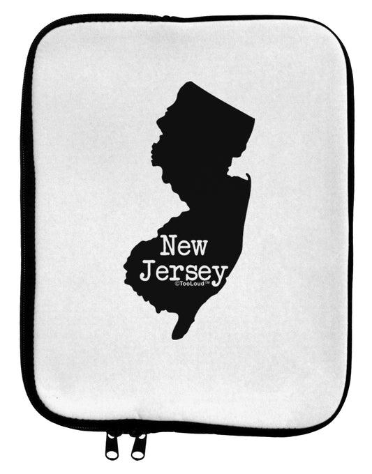 New Jersey - United States Shape 9 x 11.5 Tablet Sleeve by TooLoud-TooLoud-White-Black-Davson Sales