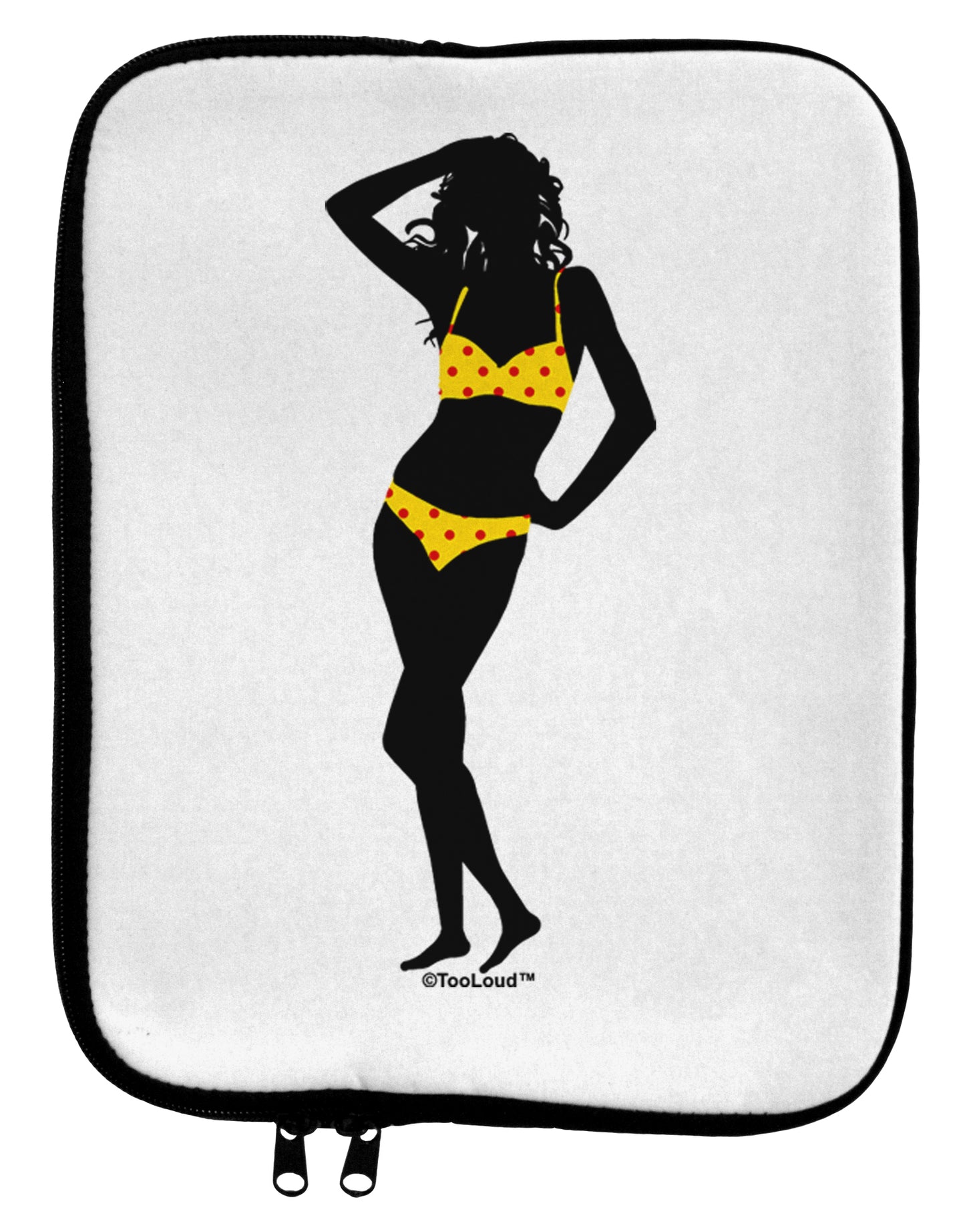 Polka Dot Bikini Shadow 9 x 11.5 Tablet Sleeve by TooLoud-TooLoud-White-Black-Davson Sales