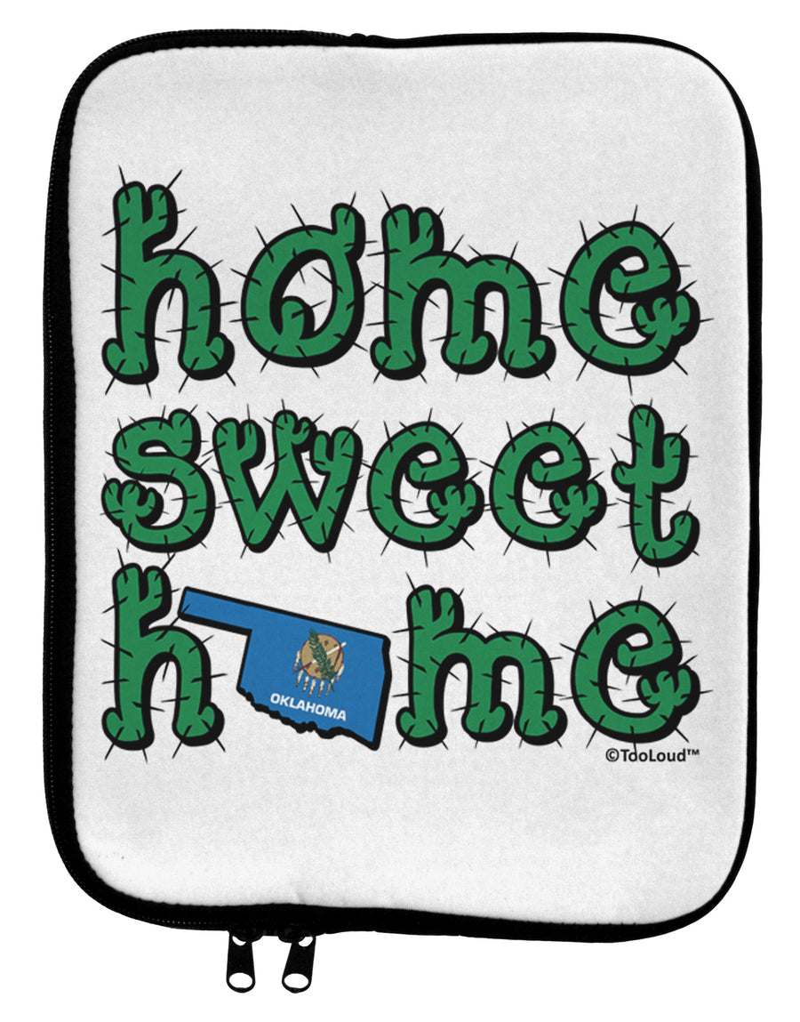 Home Sweet Home - Oklahoma - Cactus and State Flag 9 x 11.5 Tablet Sleeve by TooLoud-TooLoud-White-Black-Davson Sales