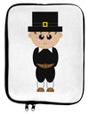 Cute Pilgrim Boy Thanksgiving 9 x 11.5 Tablet Sleeve-TooLoud-White-Black-Davson Sales