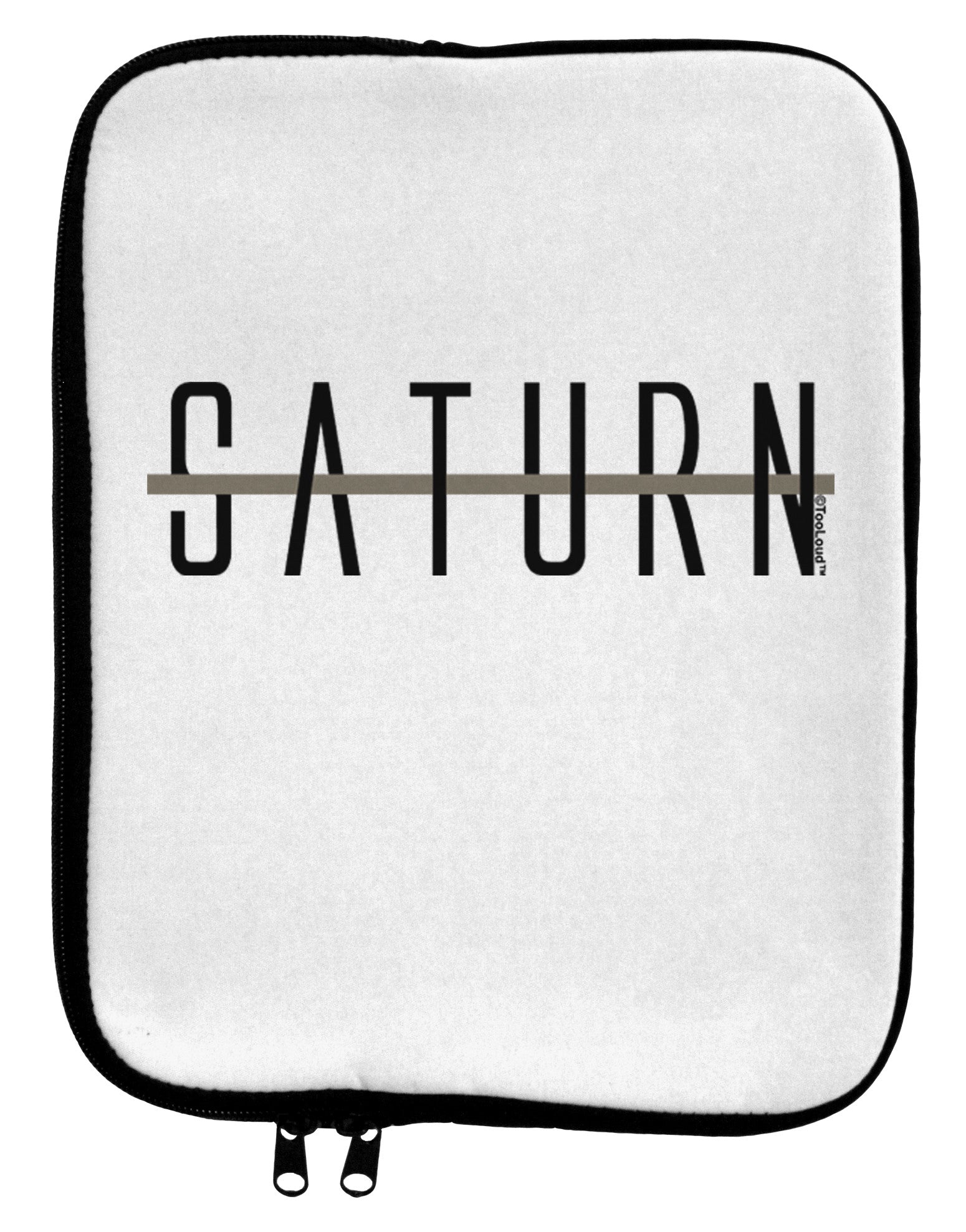Planet Saturn Text Only 9 x 11.5 Tablet Sleeve by TooLoud-TooLoud-White-Black-Davson Sales