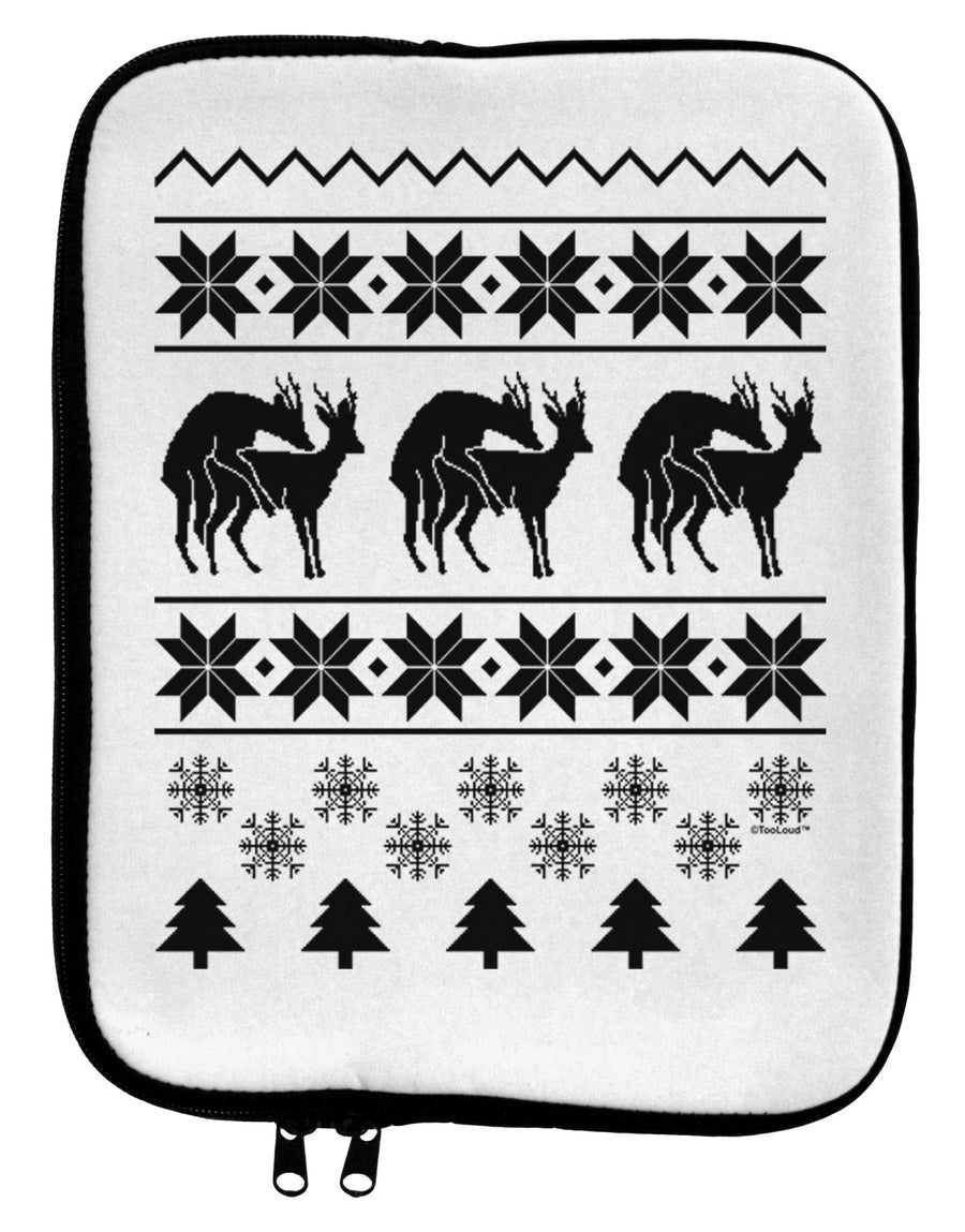 Humping Gay Reindeer 9 x 11.5 Tablet Sleeve-TooLoud-White-Black-Davson Sales