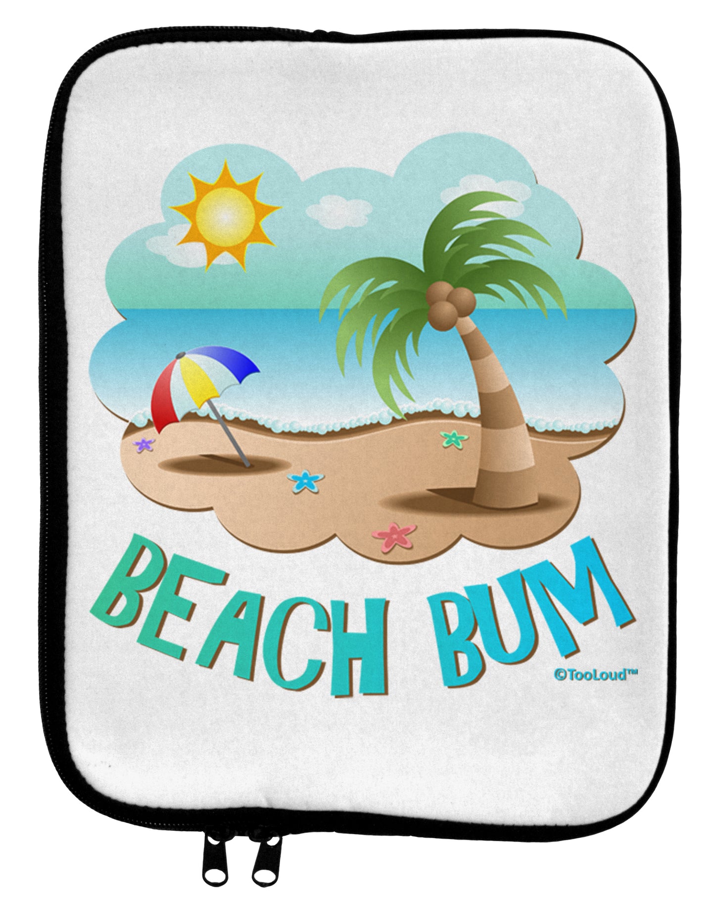 Fun Summer Beach Scene - Beach Bum 9 x 11.5 Tablet Sleeve by TooLoud-TooLoud-White-Black-Davson Sales