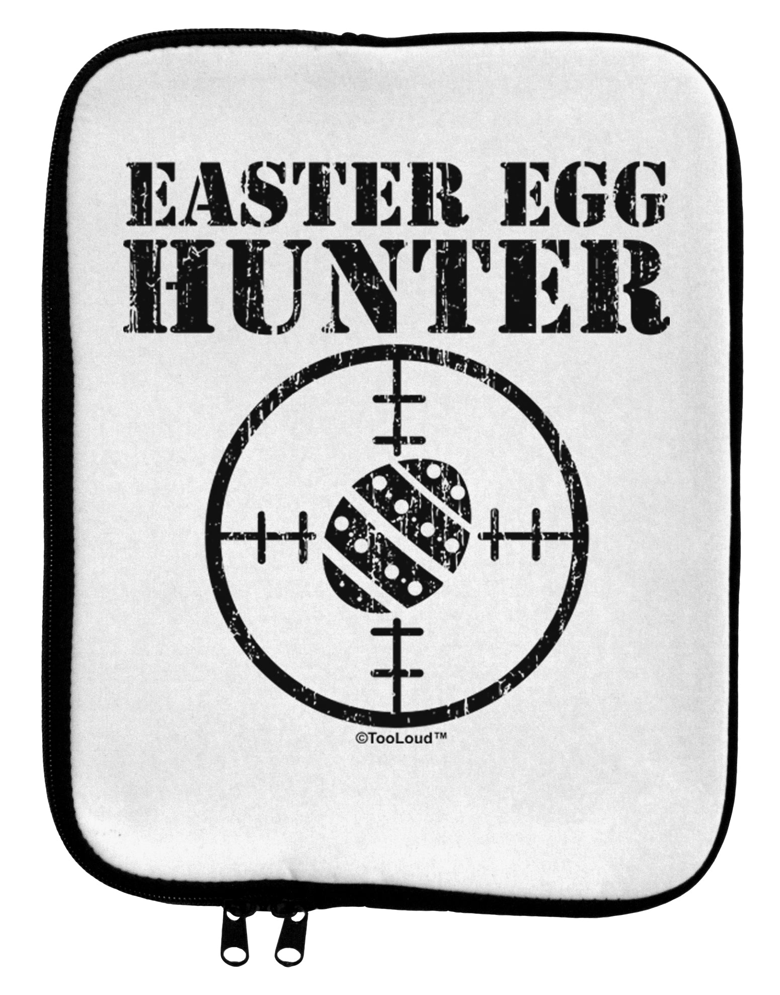 Easter Egg Hunter Distressed 9 x 11.5 Tablet Sleeve by TooLoud-TooLoud-White-Black-Davson Sales