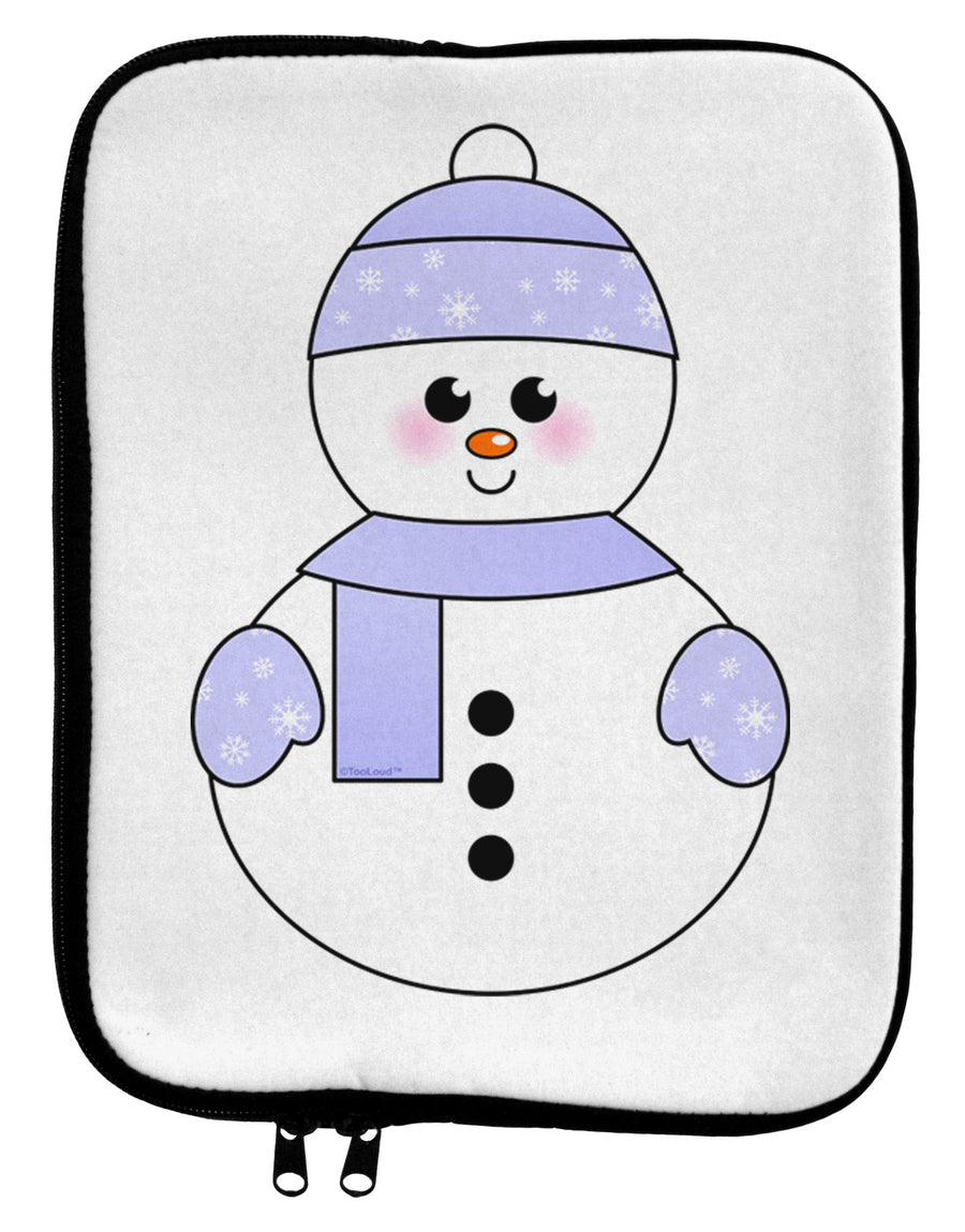 Cute Snowman With Hat and Scarf Christmas 9 x 11.5 Tablet Sleeve-TooLoud-White-Black-Davson Sales