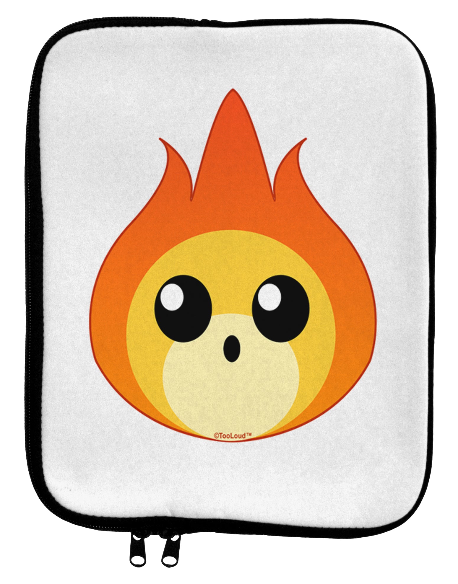 Cute Fireball Design 9 x 11.5 Tablet Sleeve-TooLoud-White-Black-Davson Sales
