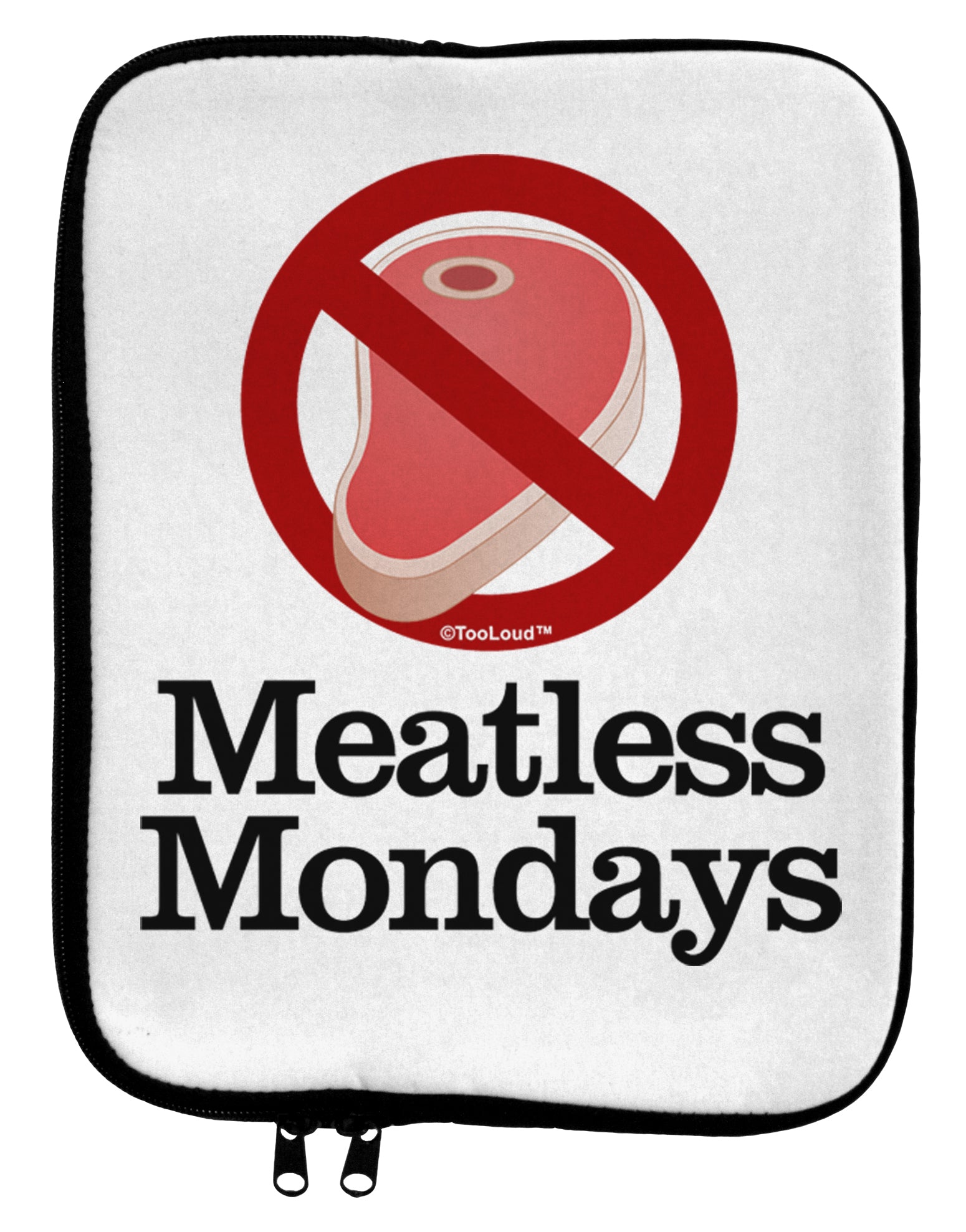 Meatless Mondays 9 x 11.5 Tablet Sleeve by TooLoud-TooLoud-White-Black-Davson Sales