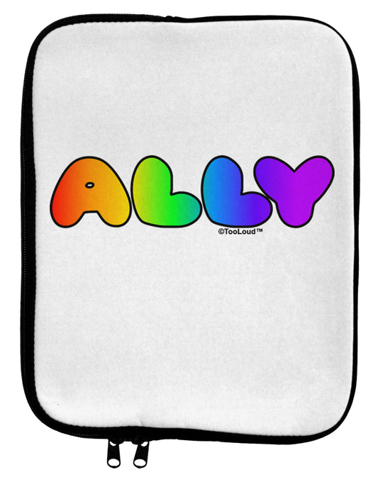 LGBT Ally Rainbow Text 9 x 11.5 Tablet Sleeve by TooLoud-TooLoud-White-Black-Davson Sales