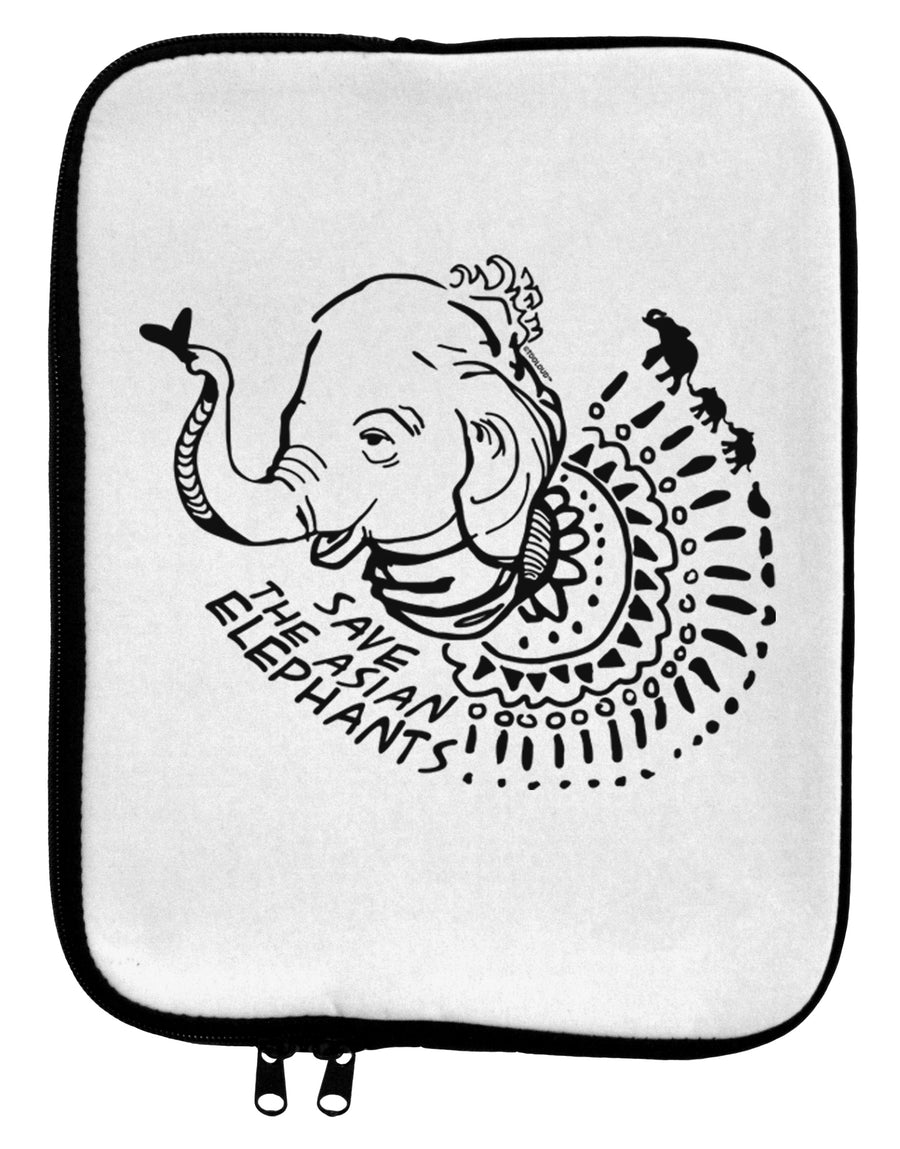 TooLoud Save the Asian Elephants 9 x 11.5 Tablet Sleeve-TabletSleeves-TooLoud-Davson Sales