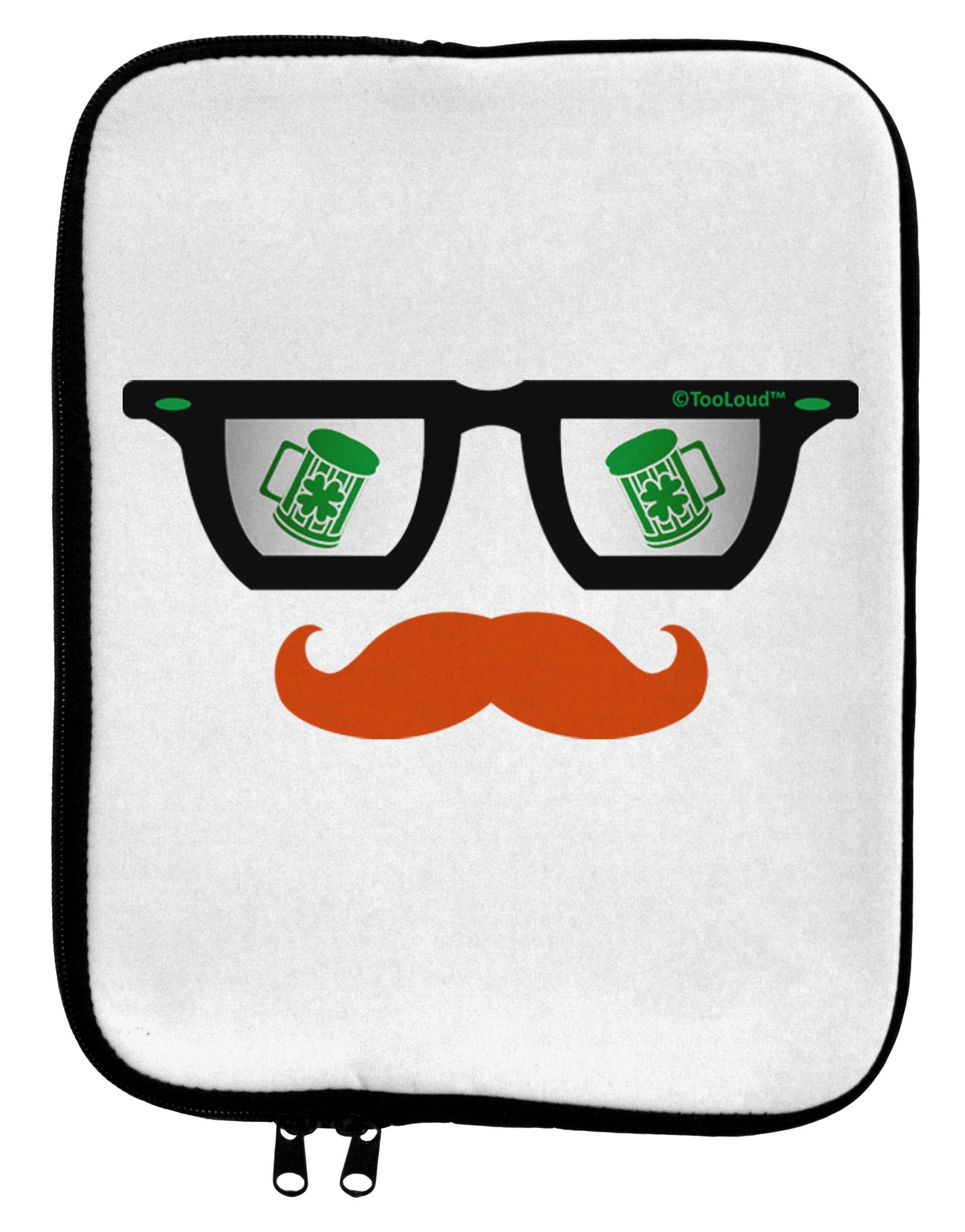 St. Patrick's Day Beer Glasses Design 9 x 11.5 Tablet Sleeve by TooLoud-TooLoud-White-Black-Davson Sales