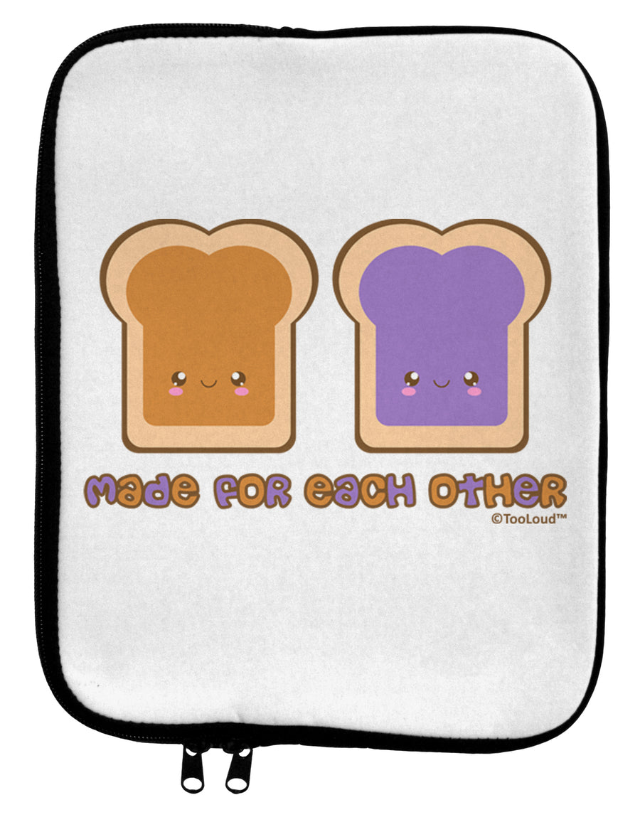 Cute PB and J Design - Made for Each Other 9 x 11.5 Tablet Sleeve by TooLoud-TooLoud-White-Black-Davson Sales