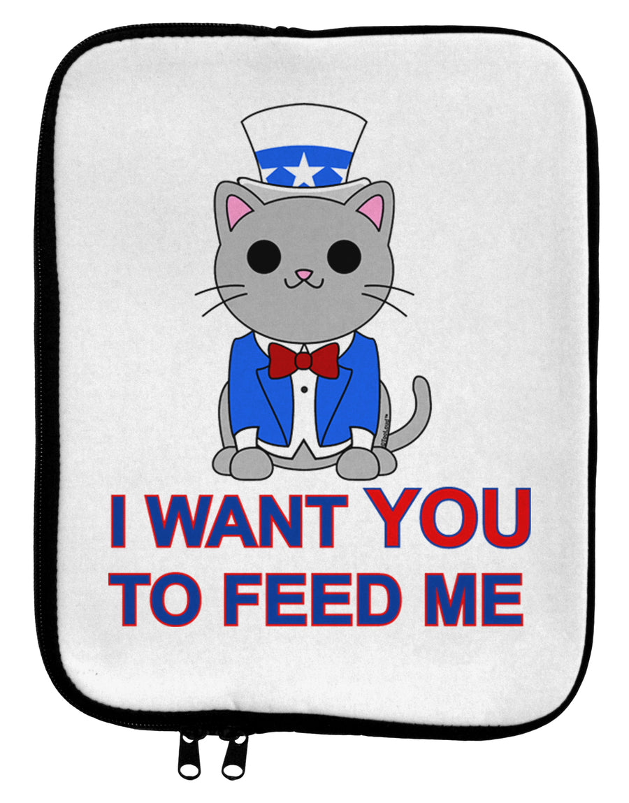 Patriotic Cat I Want You 9 x 11.5 Tablet Sleeve by TooLoud-TooLoud-White-Black-Davson Sales