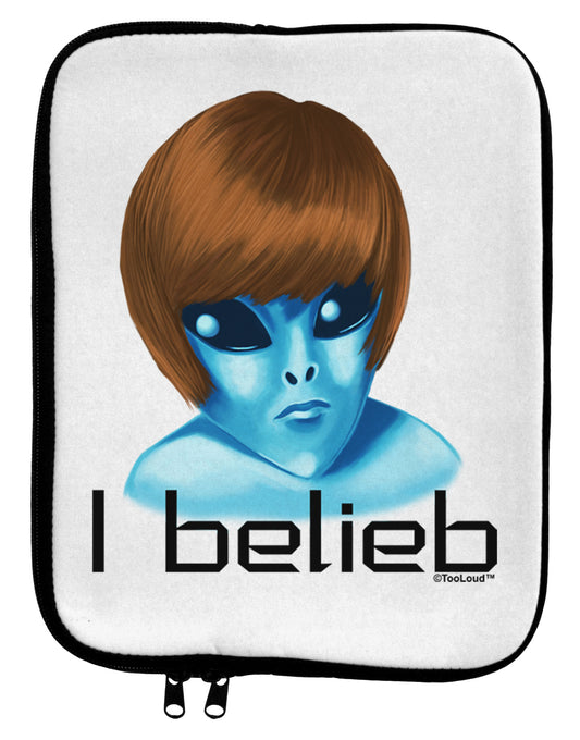 Extraterrestial - I Belieb 9 x 11.5 Tablet Sleeve by TooLoud-TooLoud-White-Black-Davson Sales