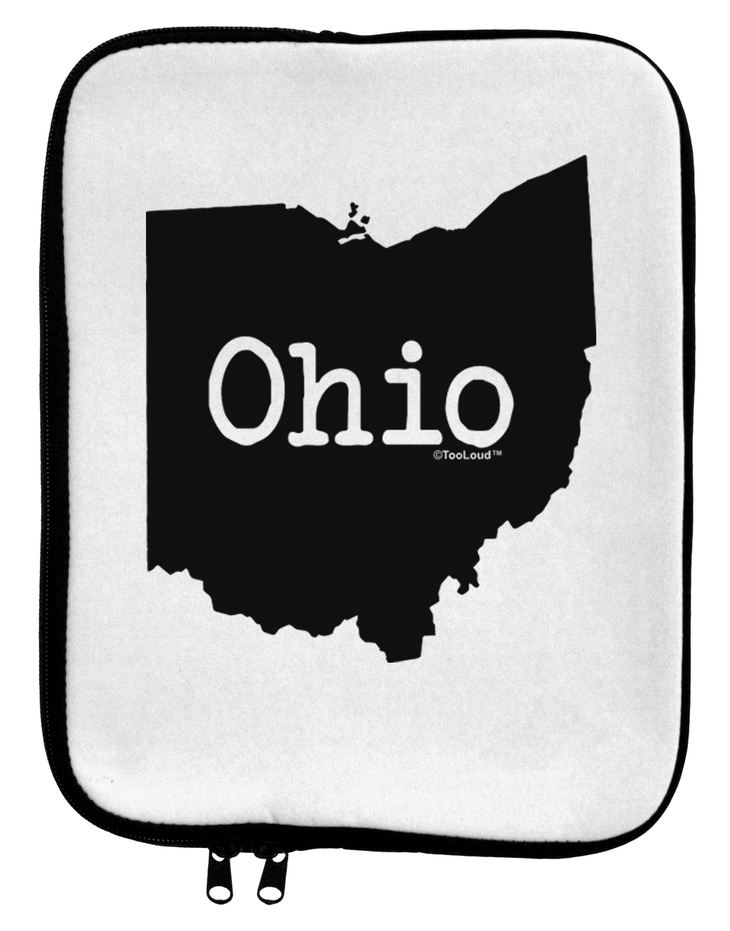 Ohio - United States Shape 9 x 11.5 Tablet Sleeve by TooLoud-TooLoud-White-Black-Davson Sales
