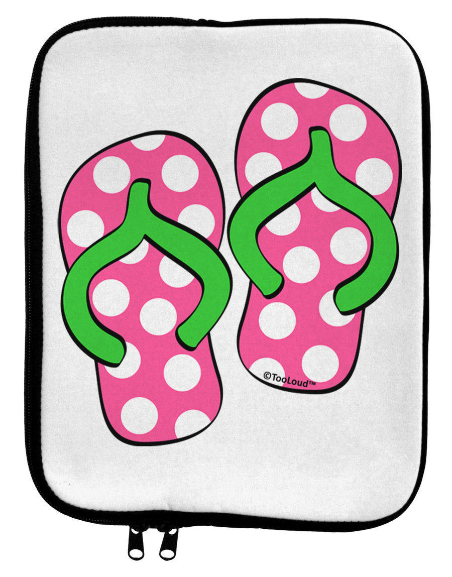 Cute Polka Dot Flip Flops - Pink and Green 9 x 11.5 Tablet Sleeve by TooLoud-TooLoud-White-Black-Davson Sales