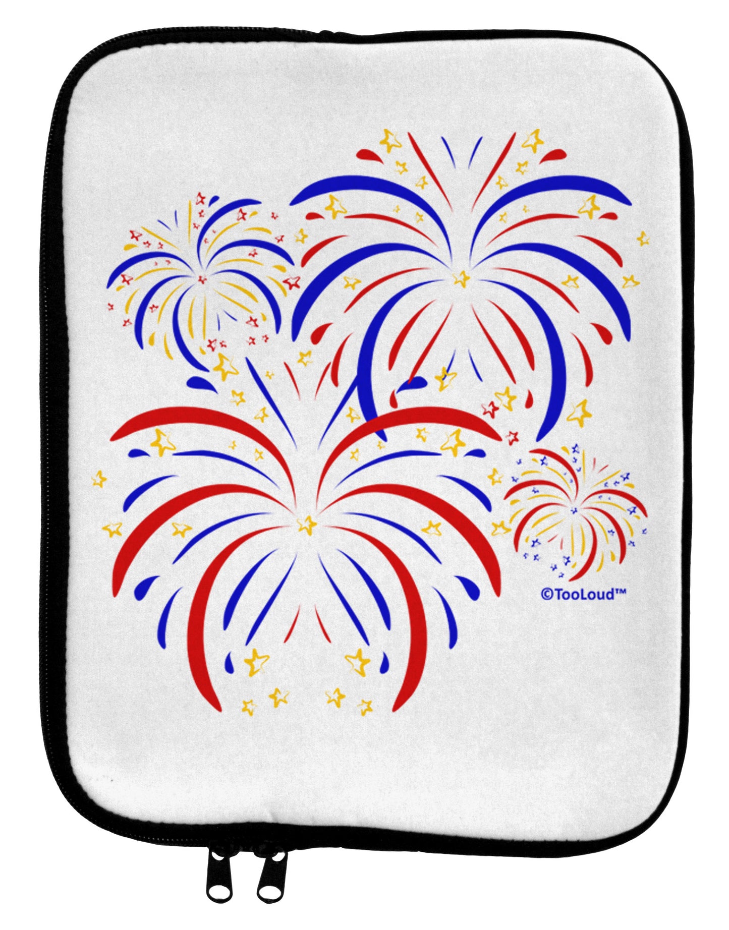 Patriotic Fireworks with Bursting Stars 9 x 11.5 Tablet Sleeve by TooLoud-TooLoud-White-Black-Davson Sales