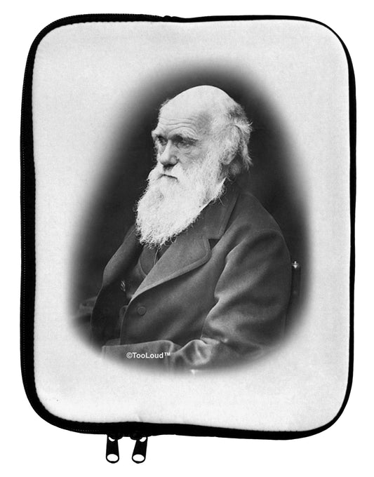 Charles Darwin Black and White 9 x 11.5 Tablet Sleeve by TooLoud-TooLoud-White-Black-Davson Sales