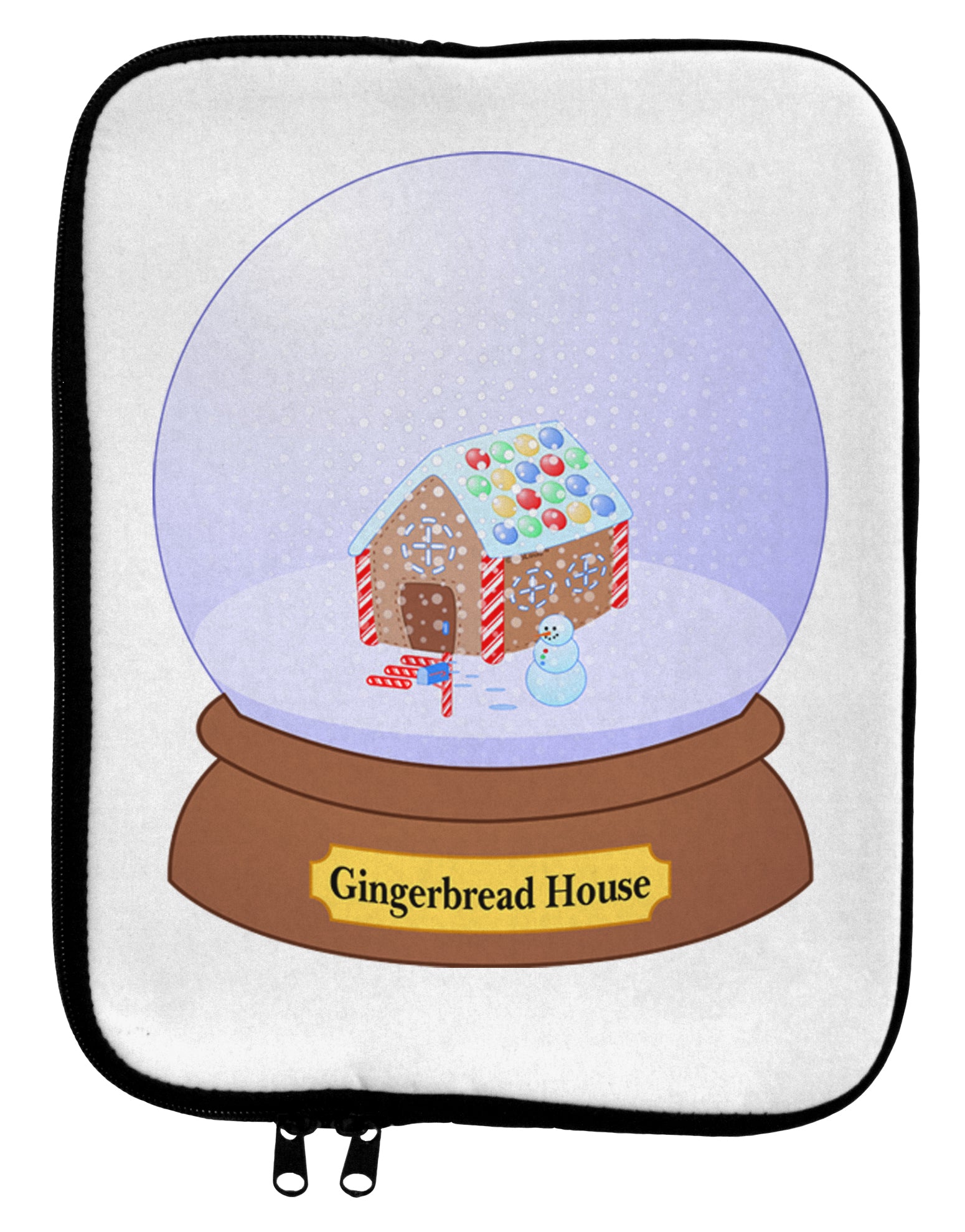 Little Gingerbread House Snow Globe 9 x 11.5 Tablet Sleeve by TooLoud-TooLoud-White-Black-Davson Sales