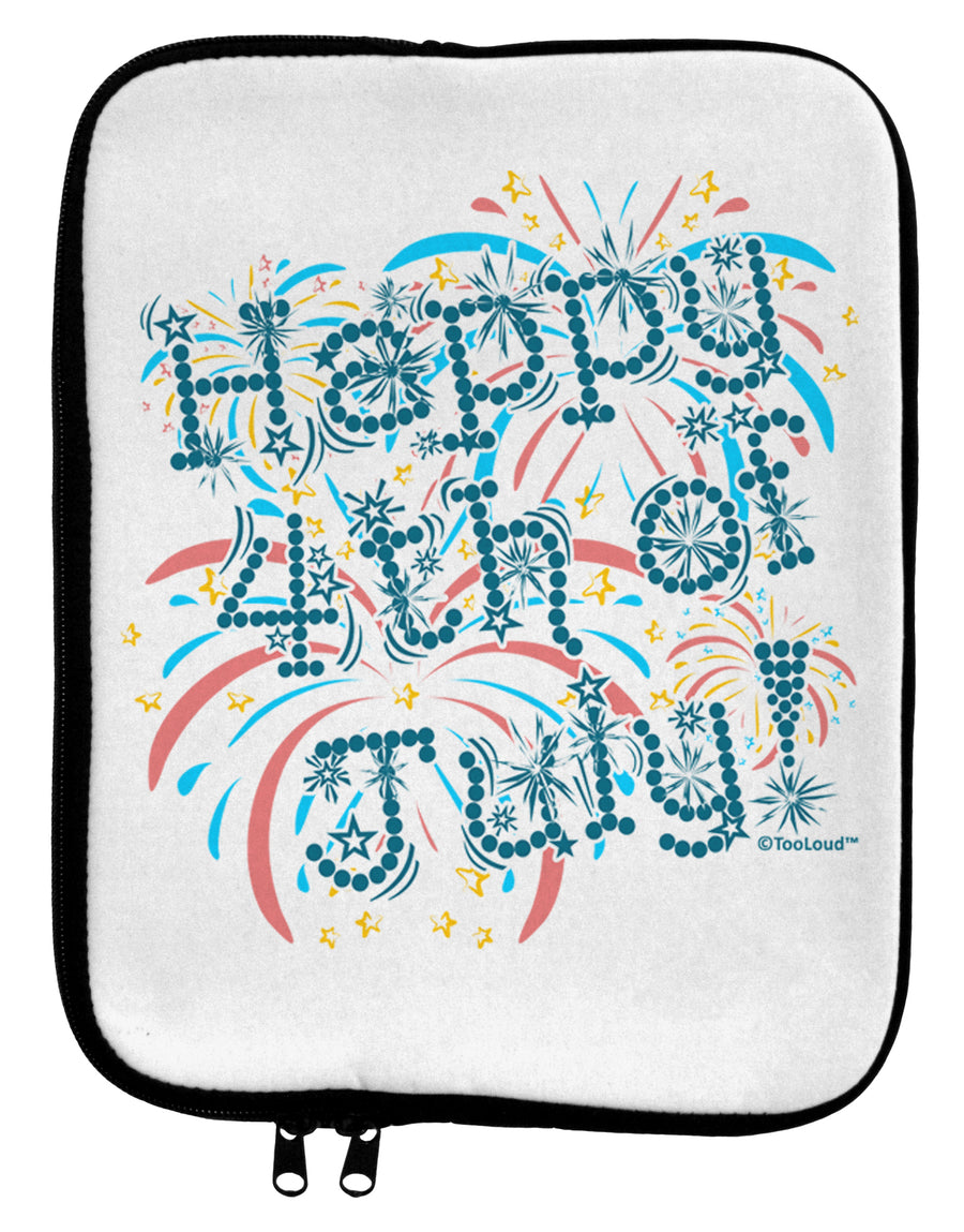 Happy 4th of July - Fireworks Design 9 x 11.5 Tablet Sleeve by TooLoud-TooLoud-White-Black-Davson Sales