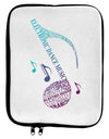 Music Note Typography 9 x 11.5 Tablet Sleeve-TooLoud-White-Black-Davson Sales
