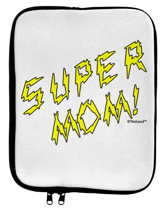 Super Mom - Lightening Bolt Design 9 x 11.5 Tablet Sleeve by TooLoud-TooLoud-White-Black-Davson Sales