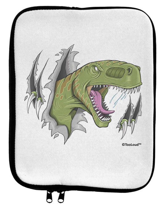 Green Dinosaur Breaking Free 9 x 11.5 Tablet Sleeve by TooLoud-TooLoud-White-Black-Davson Sales