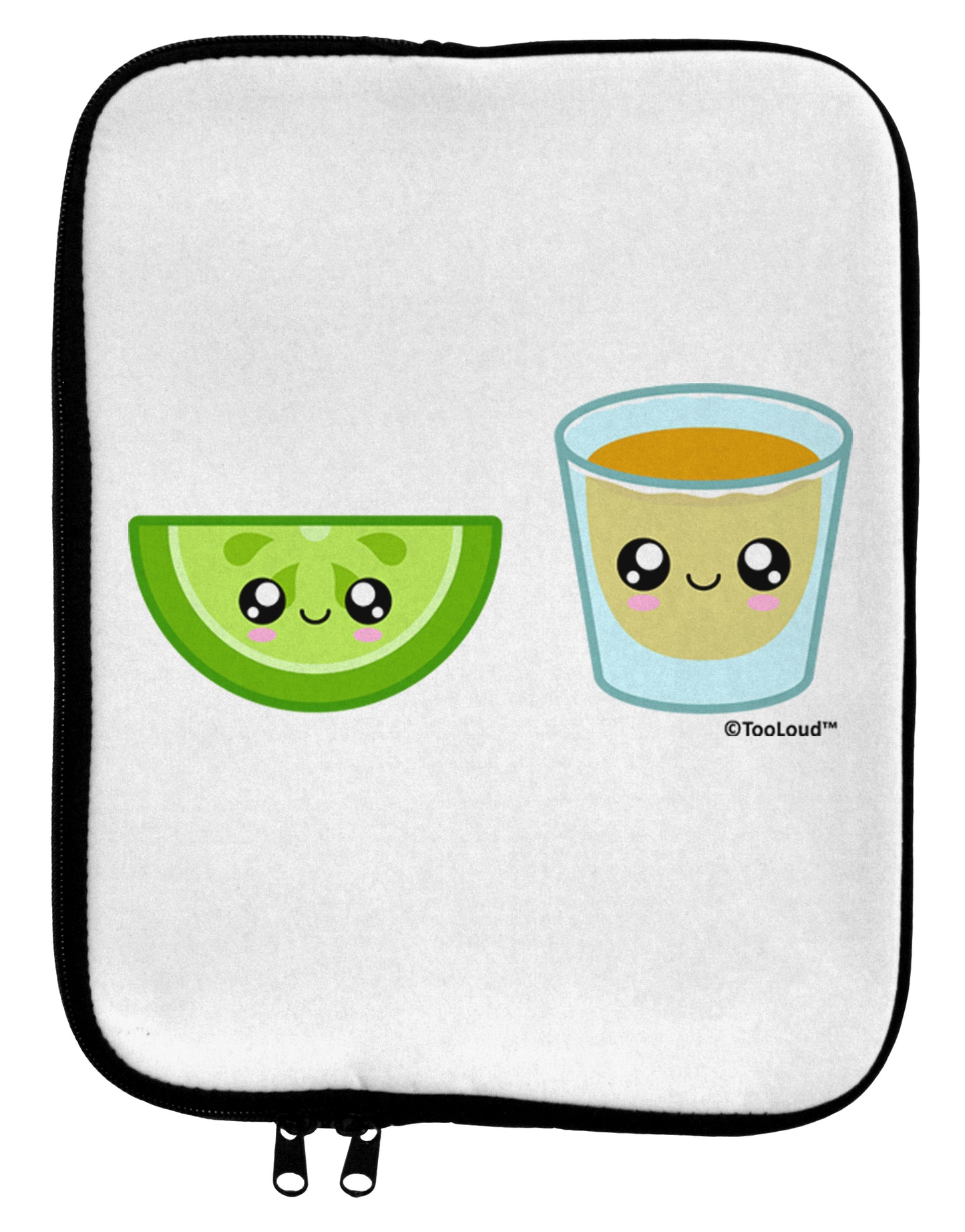 Cute Tequila Shot and Lime Wedge 9 x 11.5 Tablet Sleeve by TooLoud-TooLoud-White-Black-Davson Sales