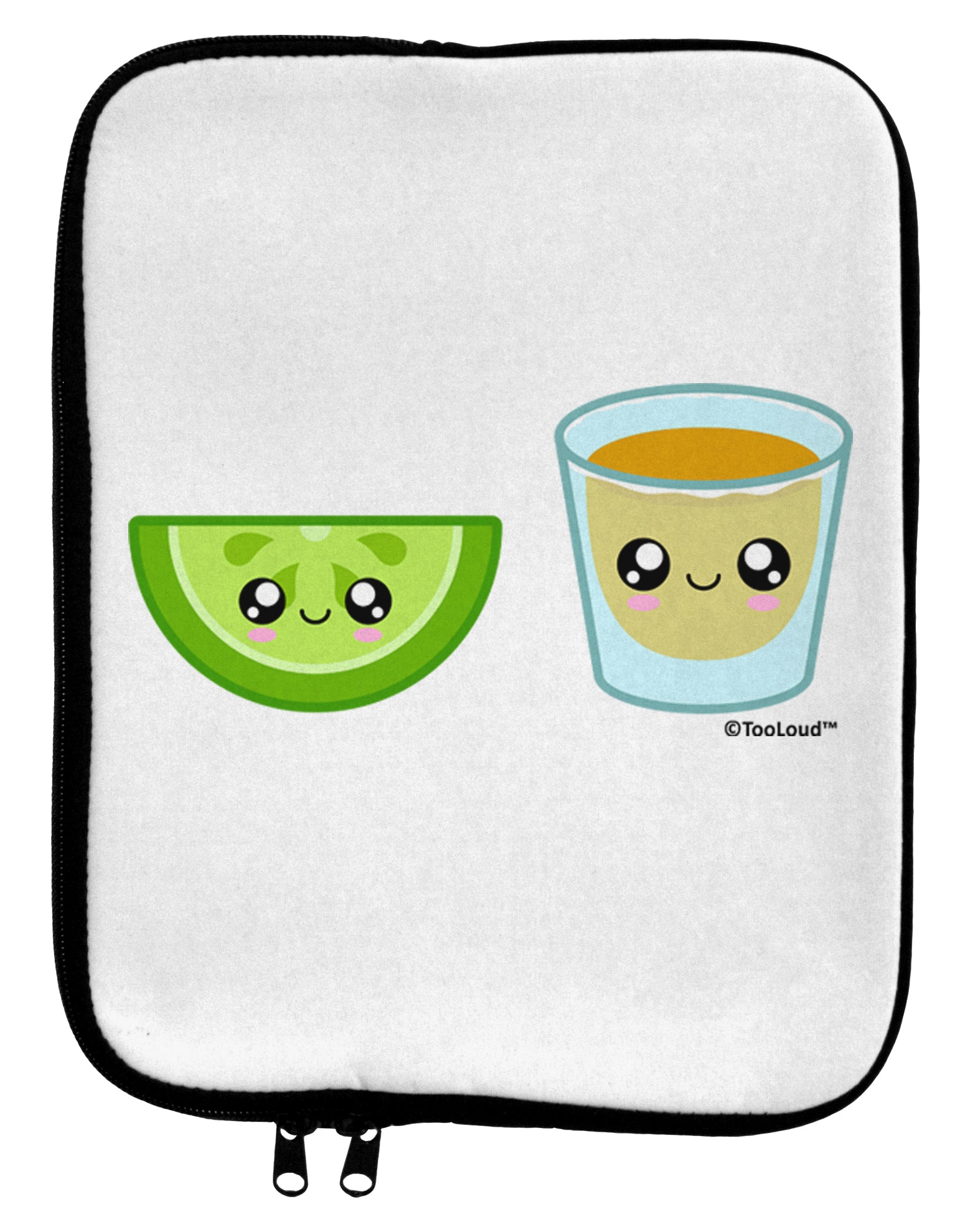 Cute Tequila Shot and Lime Wedge 9 x 11.5 Tablet Sleeve by TooLoud-TooLoud-White-Black-Davson Sales