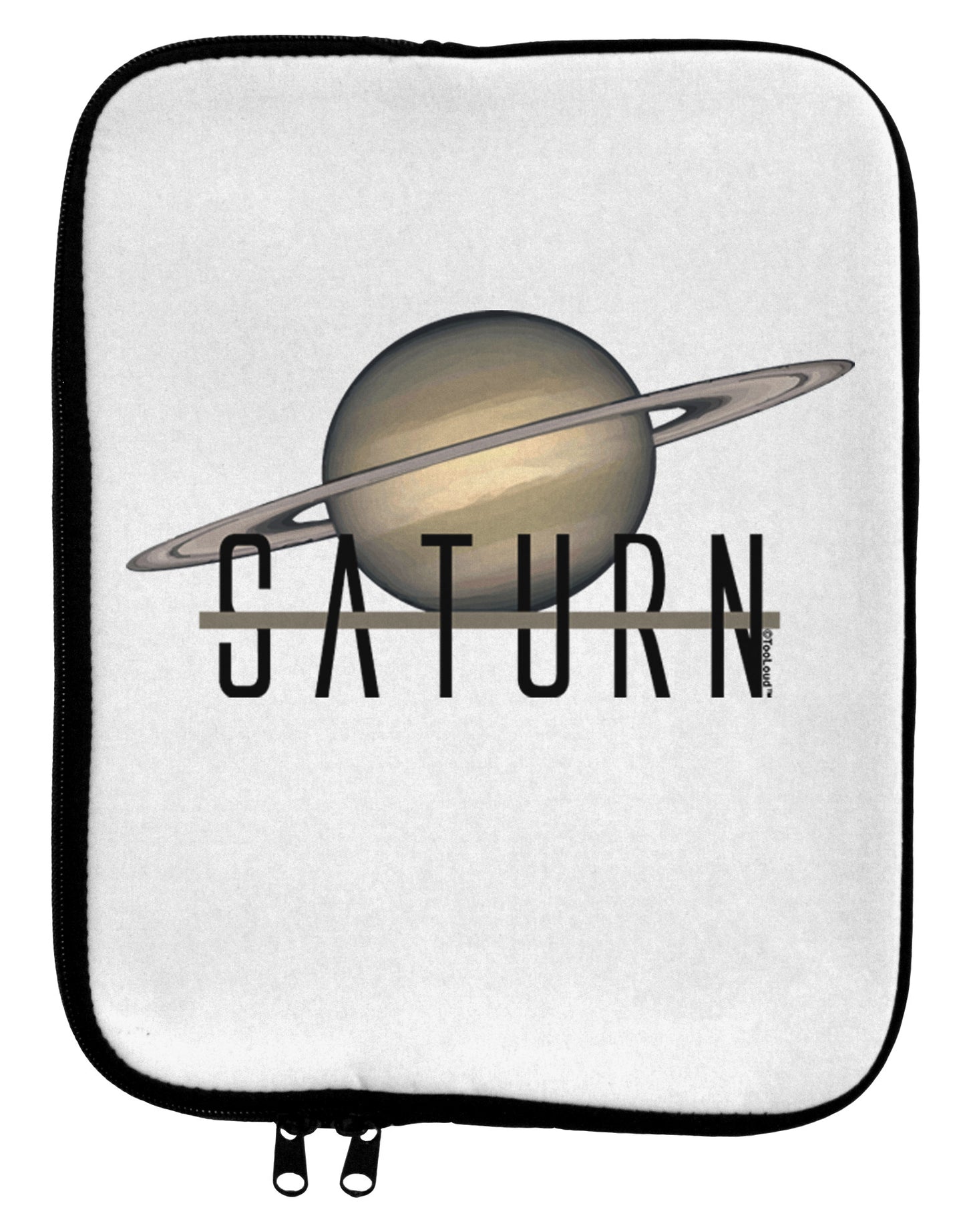 Planet Saturn Text 9 x 11.5 Tablet Sleeve by TooLoud-TooLoud-White-Black-Davson Sales