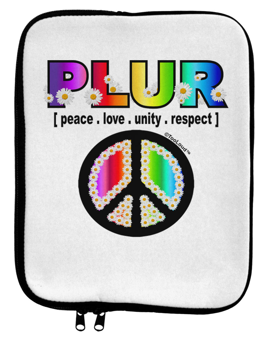 PLUR Rainbow 9 x 11.5 Tablet Sleeve-TooLoud-White-Black-Davson Sales