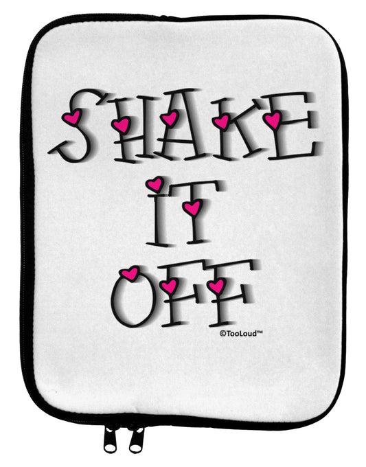 Shake It Off Text Cute with Hearts 9 x 11.5 Tablet Sleeve by TooLoud-TooLoud-White-Black-Davson Sales