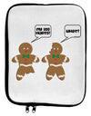 Funny Gingerbread Conversation Christmas 9 x 11.5 Tablet Sleeve-TooLoud-White-Black-Davson Sales