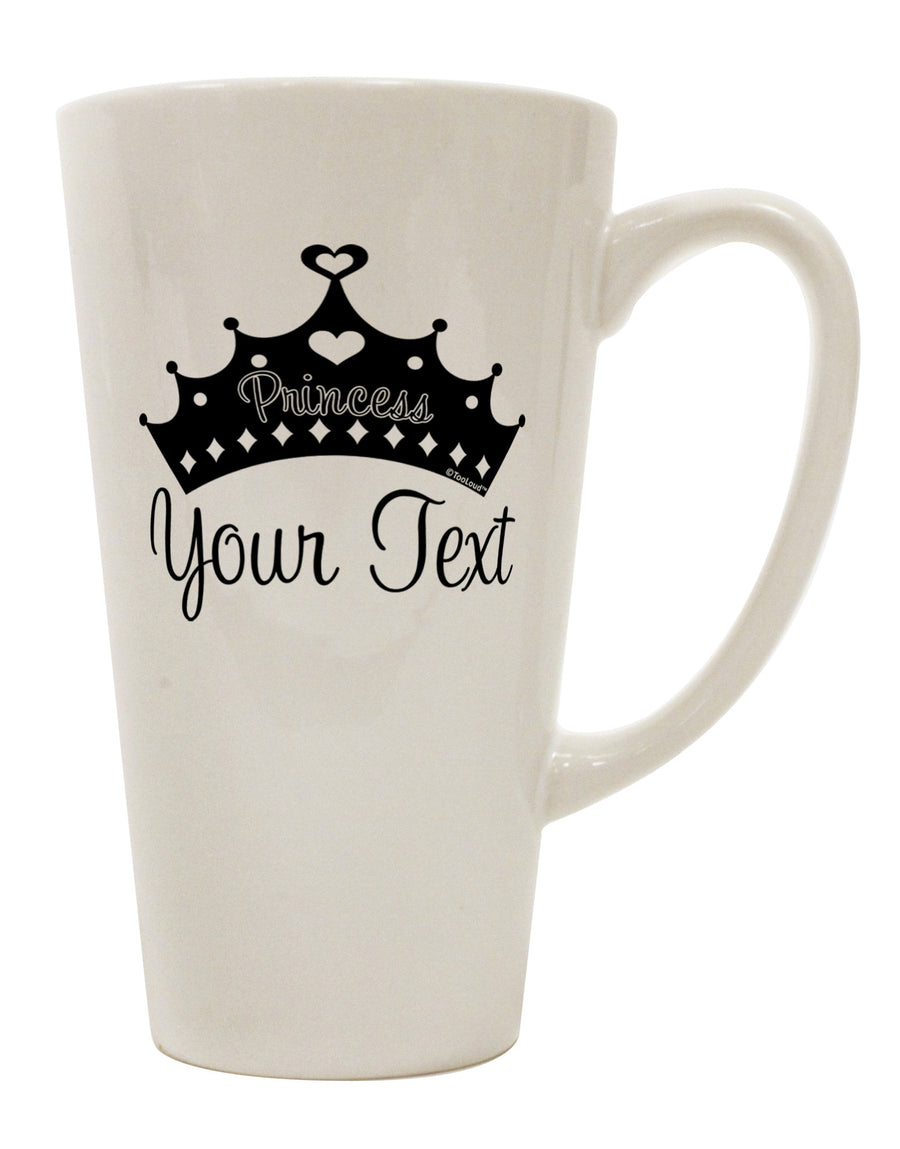 Customized Princess -Name- Patterned 16 oz Conical Latte Coffee Cup - TooLoud-Conical Latte Mug-TooLoud-White-Davson Sales