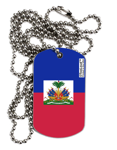 Haiti Flag AOP Adult Dog Tag Chain Necklace-Dog Tag Necklace-TooLoud-1 Piece-Davson Sales