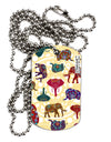 Indian Elephants AOP Adult Dog Tag Chain Necklace-Dog Tag Necklace-TooLoud-1 Piece-Davson Sales