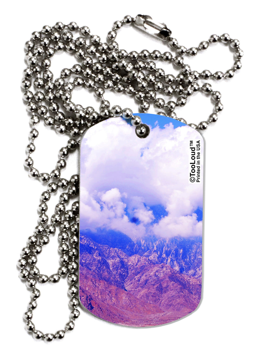 California Mountainscape Adult Dog Tag Chain Necklace-Dog Tag Necklace-TooLoud-White-Davson Sales