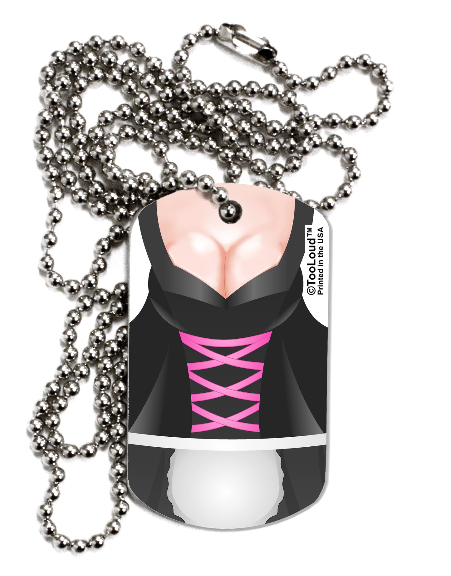 Sexy Dirndl Costume Black Adult Dog Tag Chain Necklace by TooLoud-Dog Tag Necklace-TooLoud-1 Piece-Davson Sales