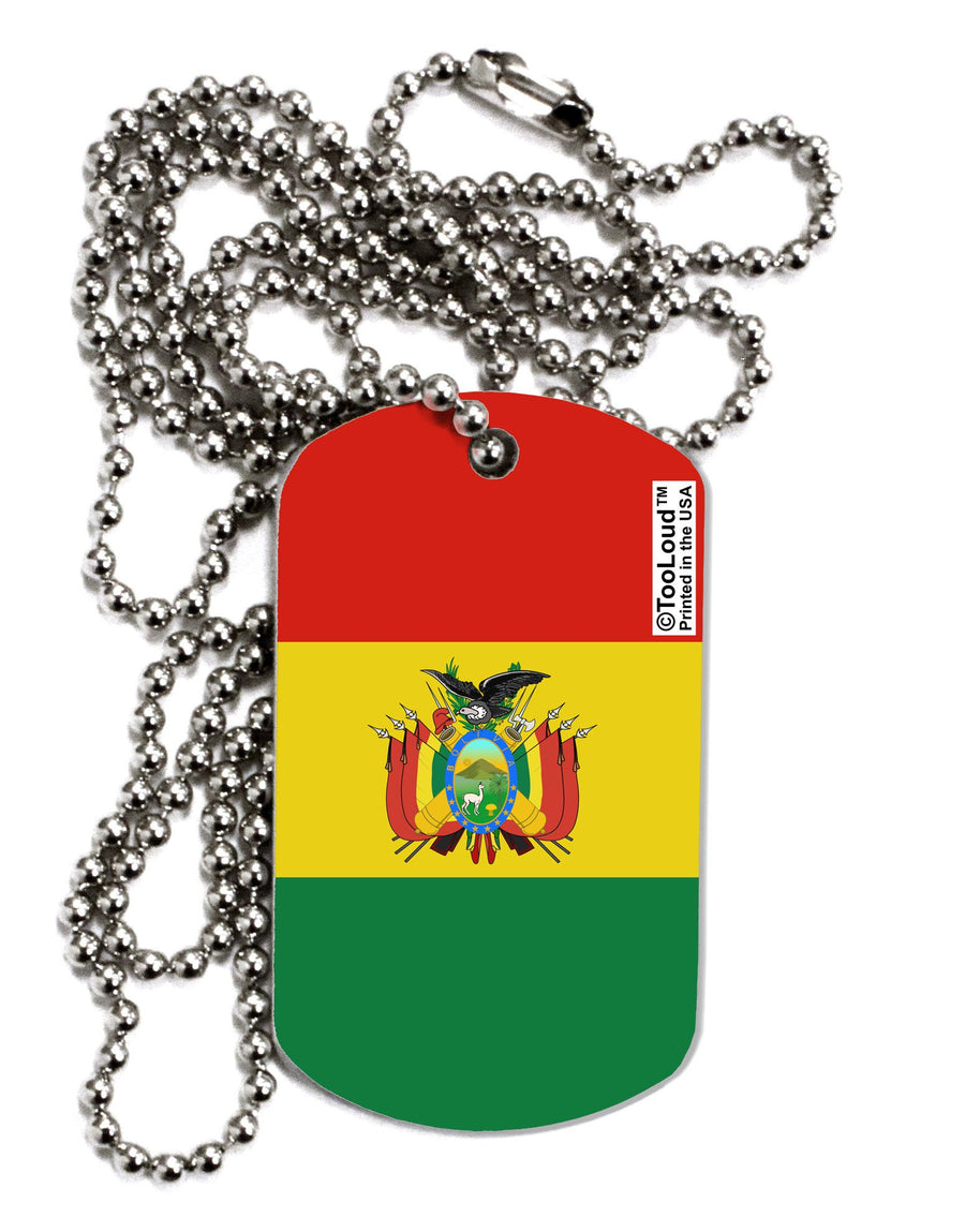 Bolivia Flag AOP Adult Dog Tag Chain Necklace-Dog Tag Necklace-TooLoud-12 Pieces-Davson Sales