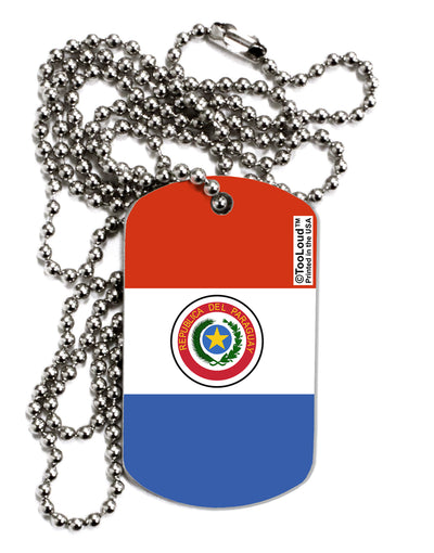 Paraguay Flag AOP Adult Dog Tag Chain Necklace-Dog Tag Necklace-TooLoud-1 Piece-Davson Sales