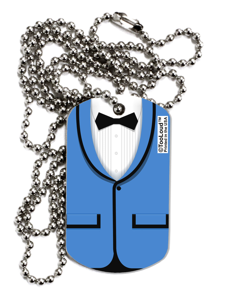 Blue Tuxedo Suit Costume Adult Dog Tag Chain Necklace-Dog Tag Necklace-TooLoud-White-Davson Sales