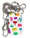 Colorful Elephants AOP Adult Dog Tag Chain Necklace-Dog Tag Necklace-TooLoud-1 Piece-Davson Sales