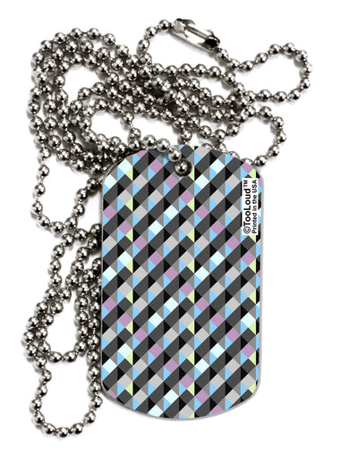 Plaid Pattern AOP Adult Dog Tag Chain Necklace-Dog Tag Necklace-TooLoud-1 Piece-Davson Sales