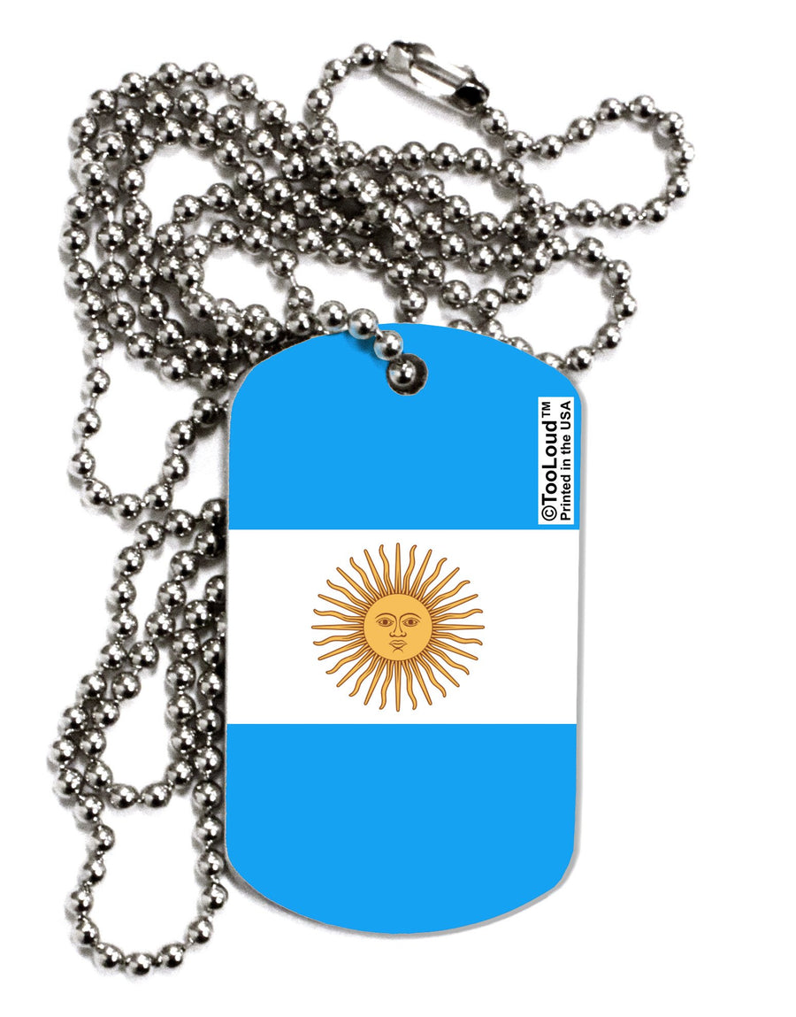 Argentina Flag AOP Adult Dog Tag Chain Necklace-Dog Tag Necklace-TooLoud-12 Pieces-Davson Sales