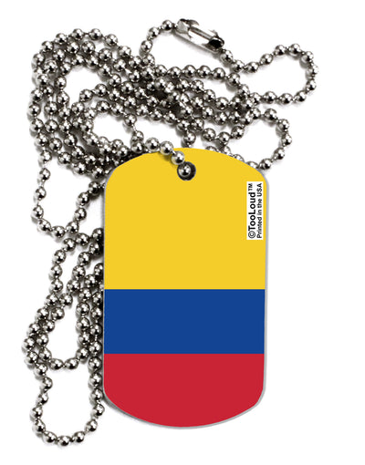 Colombia Flag AOP Adult Dog Tag Chain Necklace-Dog Tag Necklace-TooLoud-1 Piece-Davson Sales