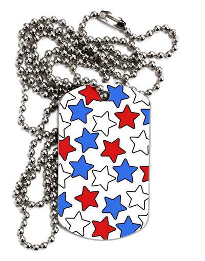 Red White And Blue Stars Adult Dog Tag Chain Necklace by TooLoud-Dog Tag Necklace-TooLoud-White-Davson Sales